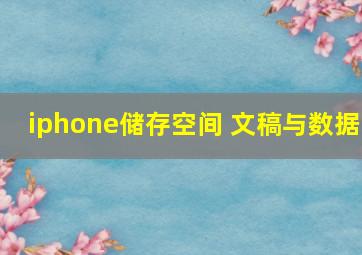 iphone储存空间 文稿与数据